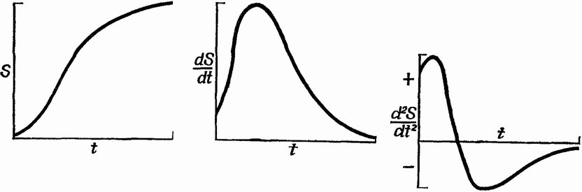 Фиг. 22. Обобщенные графики ростаорганизма (изменение размера S со временем t) [129]